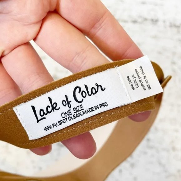 NWT Lack of Color Tan Beige Vegan Faux Leather Adjustable Visor Hat Cap $150.00 - Picture 9 of 12